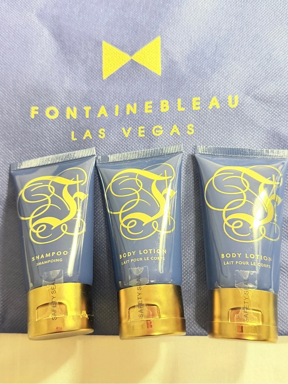 New Fontainebleau Las Vegas Hotel Toiletries Set – 1 Shampoo & 2 Body Lotion